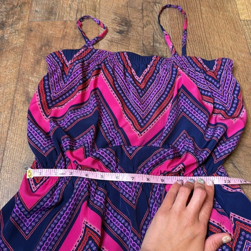 Express chevron strapless/spaghetti strap mini dress pink purple y2k - Picture 8 of 10